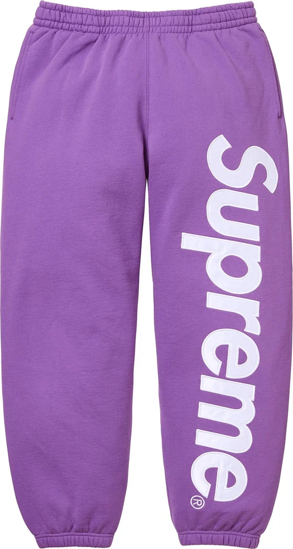 Supreme Satin Appliqué Sweatpant - Violet (front)