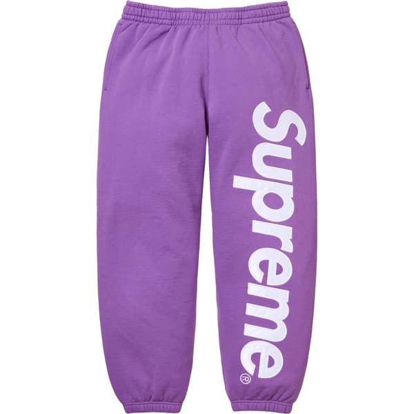 Supreme Satin Appliqué Sweatpant - Violet (front)