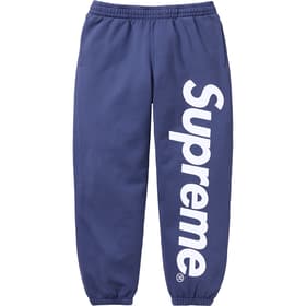 Supreme Satin Appliqué Sweatpant Washed Navy