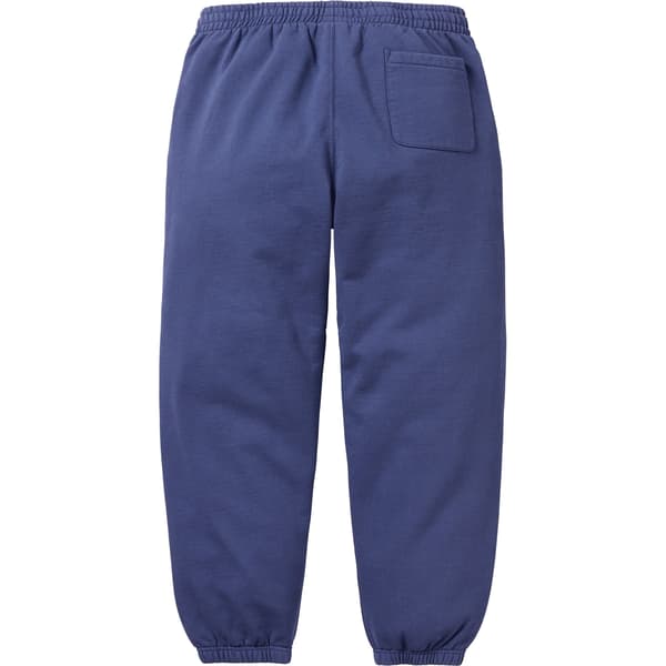 Supreme Satin Appliqué Sweatpant - Washed Navy (front)
