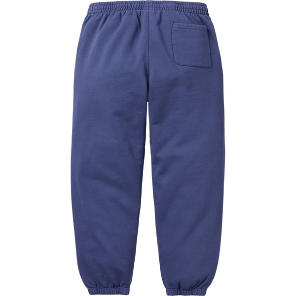 Supreme Satin Appliqué Sweatpant - Washed Navy (front)