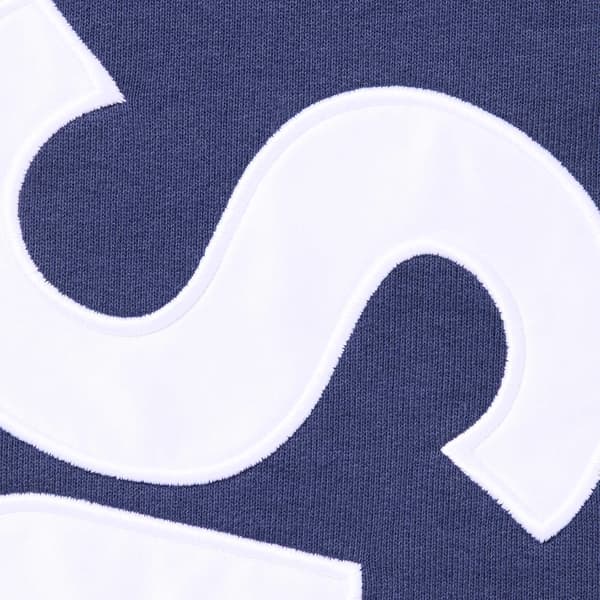 Supreme Satin Appliqué Sweatpant - Washed Navy (front)