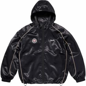 Supreme Satin Hooded Track Jacket Black