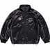 Supreme Satin Hooded Track Jacket - Black (front)