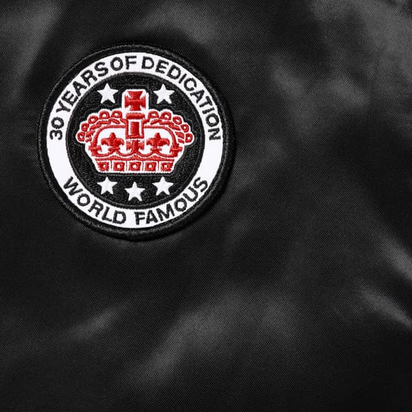 Supreme Satin Hooded Track Jacket - Black (front)