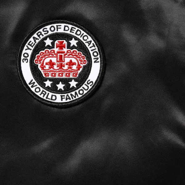 Supreme Satin Hooded Track Jacket - Black (front)