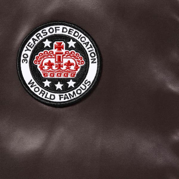 Supreme Satin Hooded Track Jacket - Brown (front)