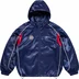 Supreme Satin Hooded Track Jacket - Navy (front)