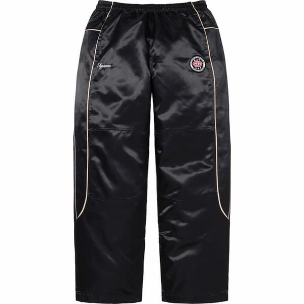 Supreme Satin Track Pant - Black (front)