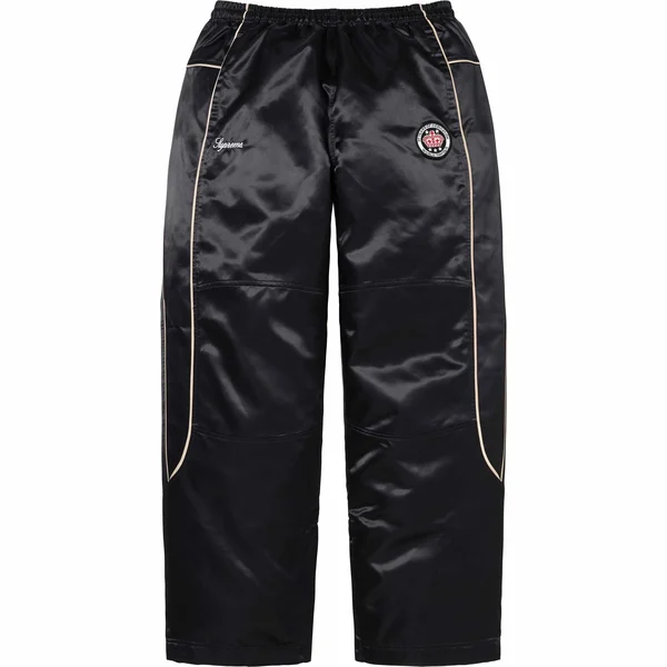 Supreme Satin Track Pant - Black (front)