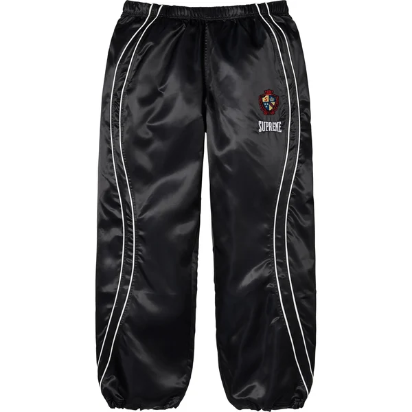 Supreme Satin Track Pant - Black (front)