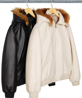 Supreme Schott Hooded Leather Bomber Jacket