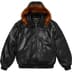 Supreme Schott Hooded Leather Bomber Jacket - Black (front)