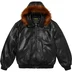 Supreme Schott Hooded Leather Bomber Jacket - Black (front)