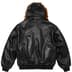 Supreme Schott Hooded Leather Bomber Jacket - Black (front)