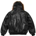 Supreme Schott Hooded Leather Bomber Jacket - Black (front)