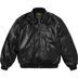 Supreme Schott Hooded Leather Bomber Jacket - Black (front)