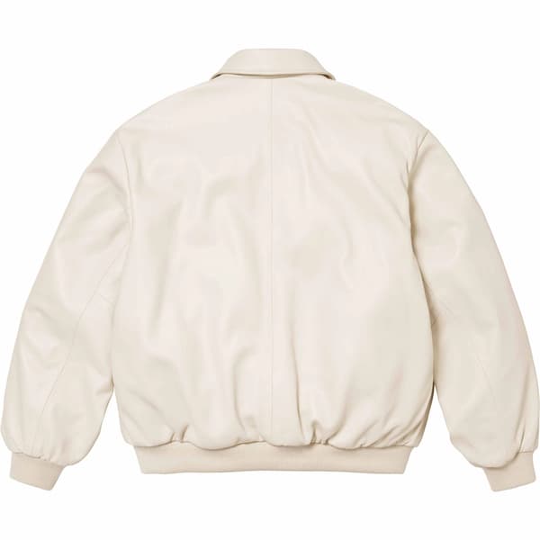 Supreme Schott Hooded Leather Bomber Jacket - Stone (front)