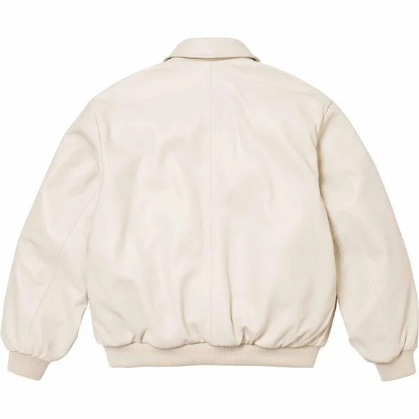 Supreme Schott Hooded Leather Bomber Jacket - Stone (front)