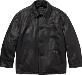 Supreme Schott Leather Car Coat Black