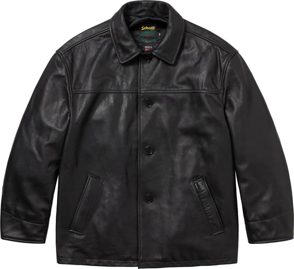 Supreme Schott Leather Car Coat - Product Image