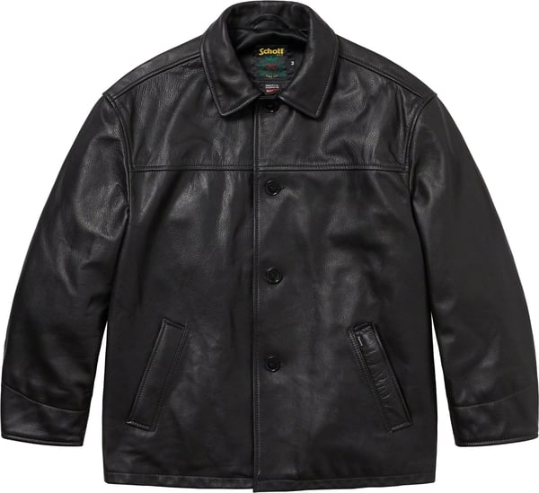 Supreme Schott Leather Car Coat - Product Image