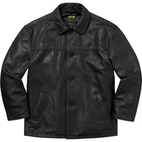 Supreme Schott Leather Car Coat Black