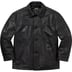 Supreme Schott Leather Car Coat - Black (front)