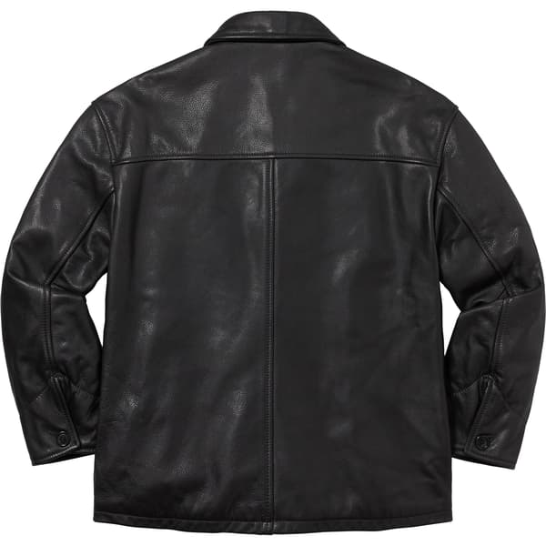 Supreme Schott Leather Car Coat - Black (front)