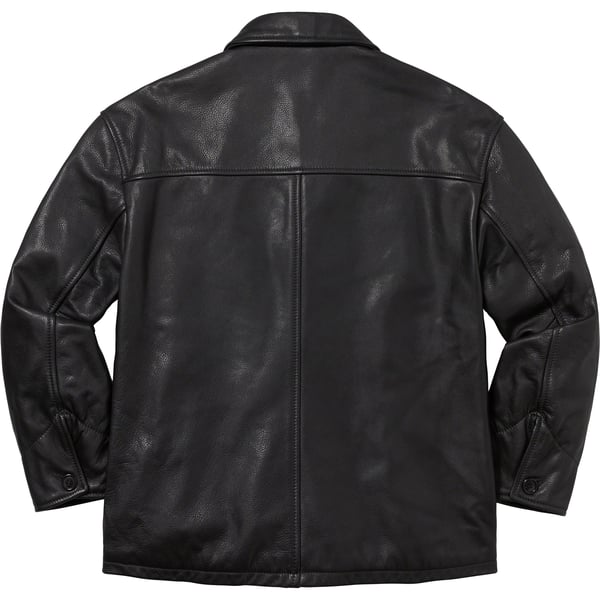 Supreme Schott Leather Car Coat - Black (front)