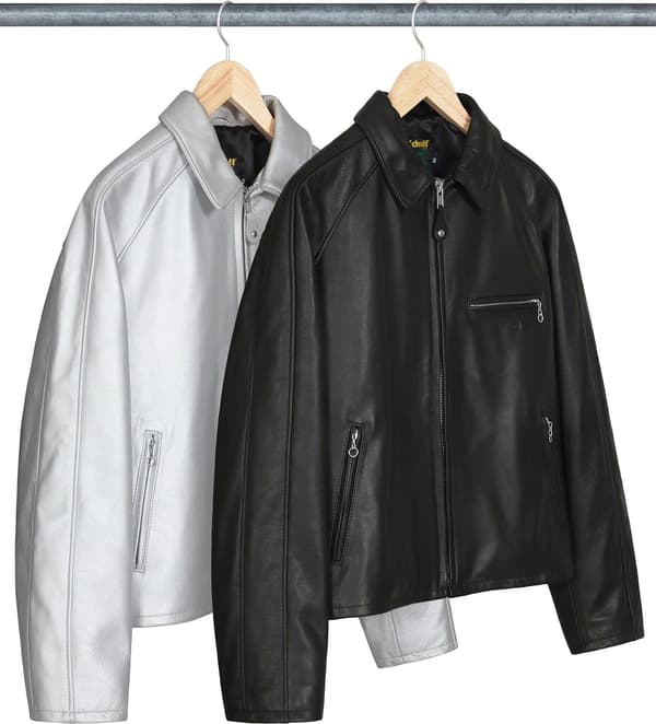 Supreme Schott Leather Racer Jacket - Product Image
