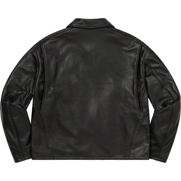 Supreme Schott Leather Racer Jacket - Black (front)