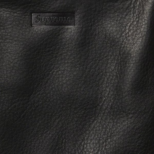 Supreme Schott Leather Racer Jacket - Black (front)