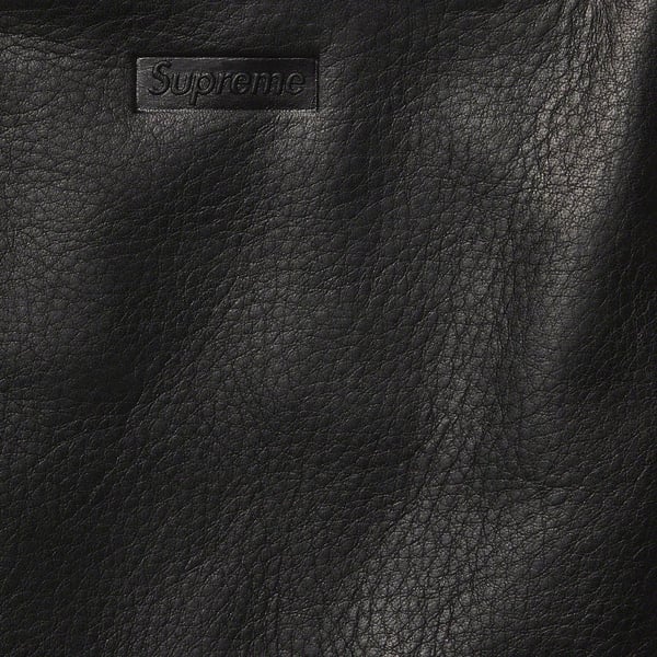 Supreme Schott Leather Racer Jacket - Black (front)