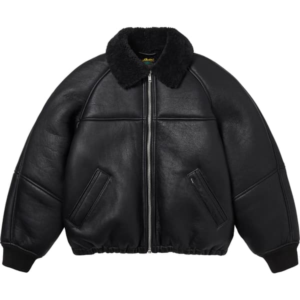Supreme Schott Shearling Bomber Jacket - Black (front)