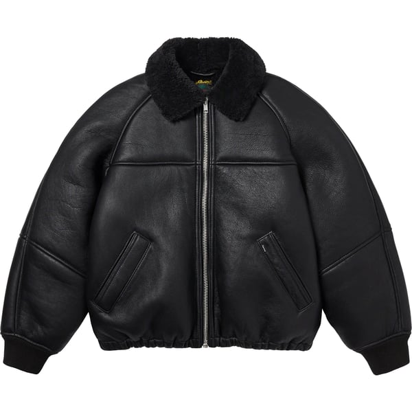 Supreme Schott Shearling Bomber Jacket - Black (front)