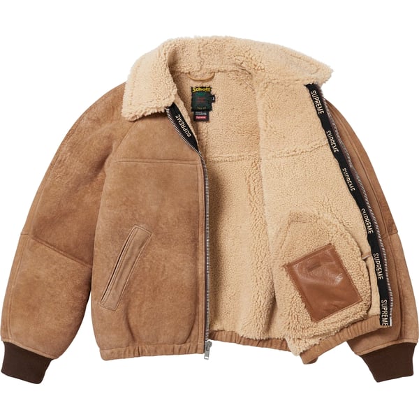 Supreme Schott Shearling Bomber Jacket - Brown (front)