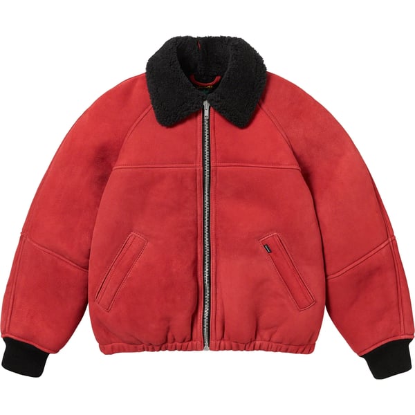Supreme Schott Shearling Bomber Jacket - Red (front)