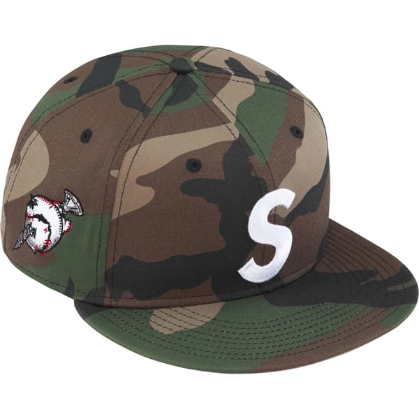 Supreme Screw Ball S Logo New Era - Woodland Camo (front)