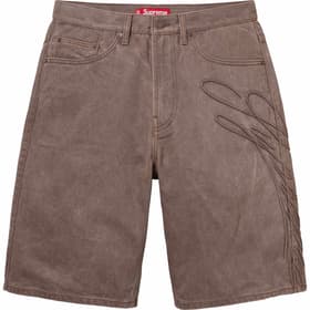 Supreme Script Baggy Denim Short Brown
