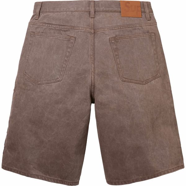 Supreme Script Baggy Denim Short - Brown (front)