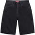 Supreme Script Baggy Denim Short - Washed Black (front)