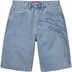 Supreme Script Baggy Denim Short - Washed Indigo (front)