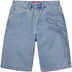 Supreme Script Baggy Denim Short - Washed Indigo (front)