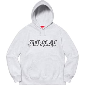 Supreme Script Hooded Sweatshirt Ash Grey