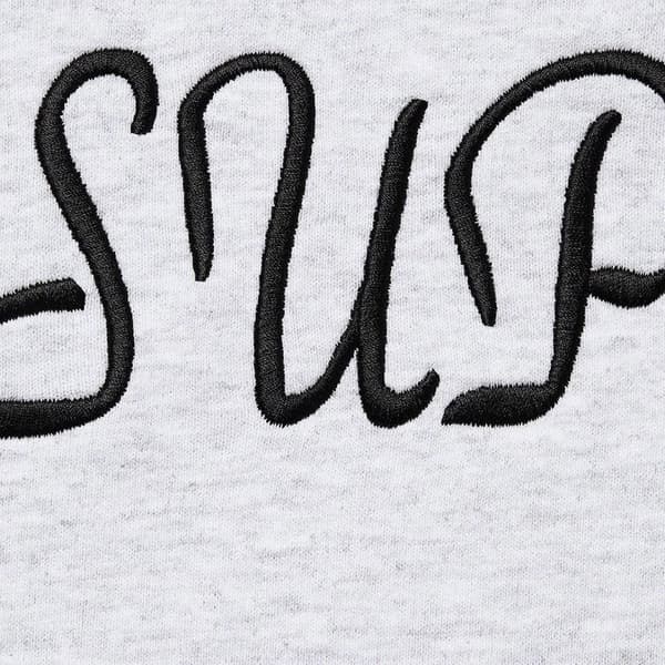 Supreme Script Hooded Sweatshirt - Ash Grey (front)