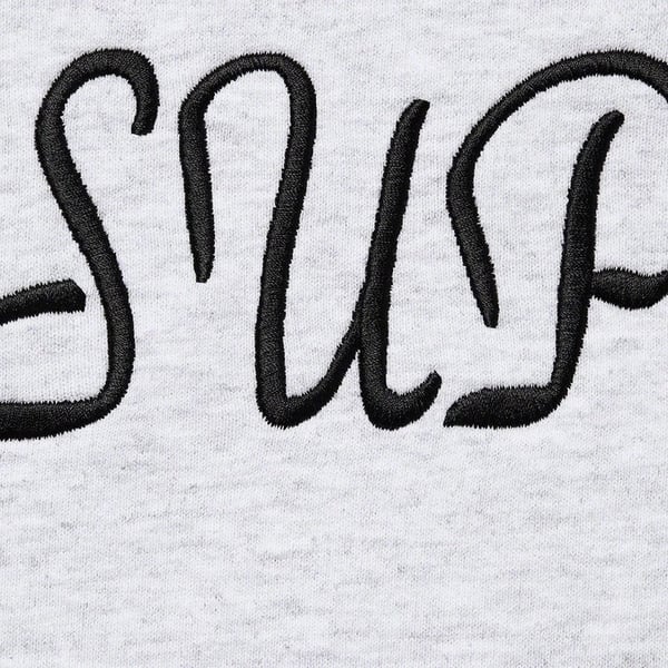 Supreme Script Hooded Sweatshirt - Ash Grey (front)