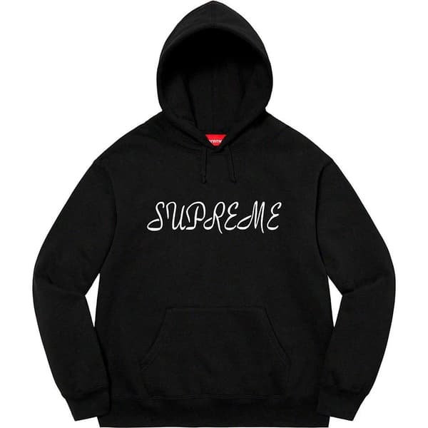 Supreme Script Hooded Sweatshirt - Black (front)