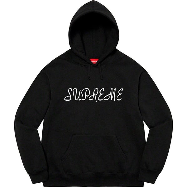 Supreme Script Hooded Sweatshirt - Black (front)
