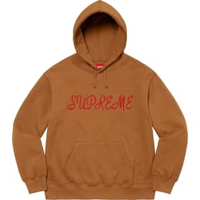 Supreme Script Hooded Sweatshirt Light Brown
